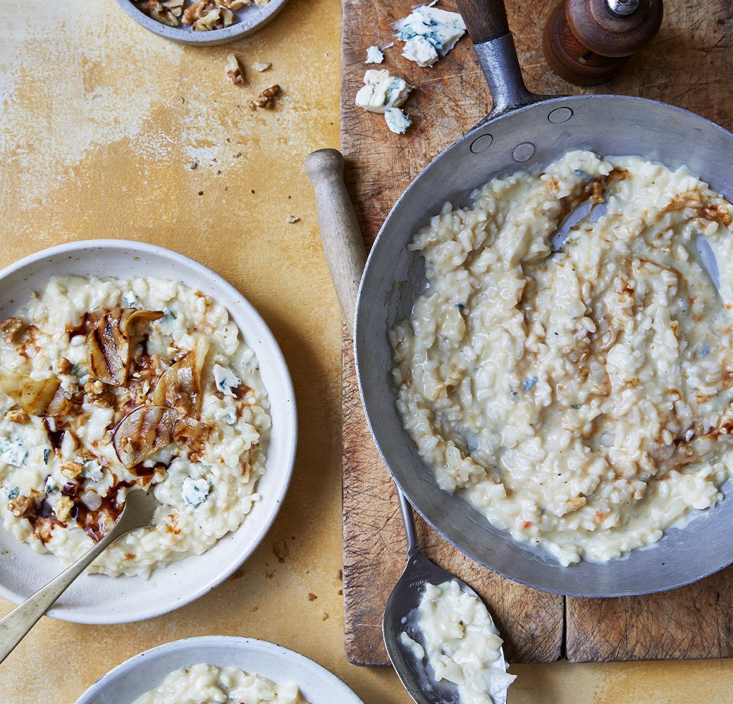Balsamic Risotto with Gorgonzola Cheese, Pears & Walnuts