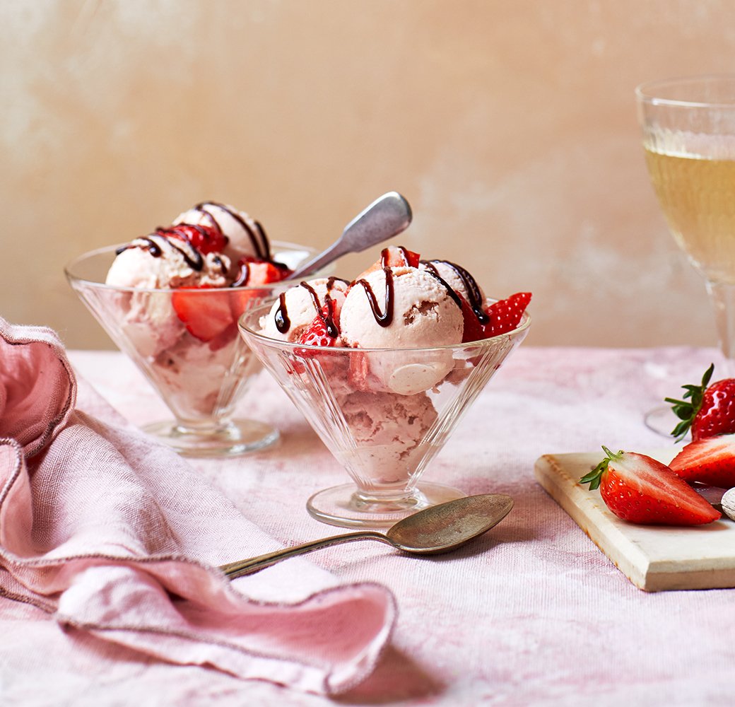 Strawberry Balsamic Ice Cream